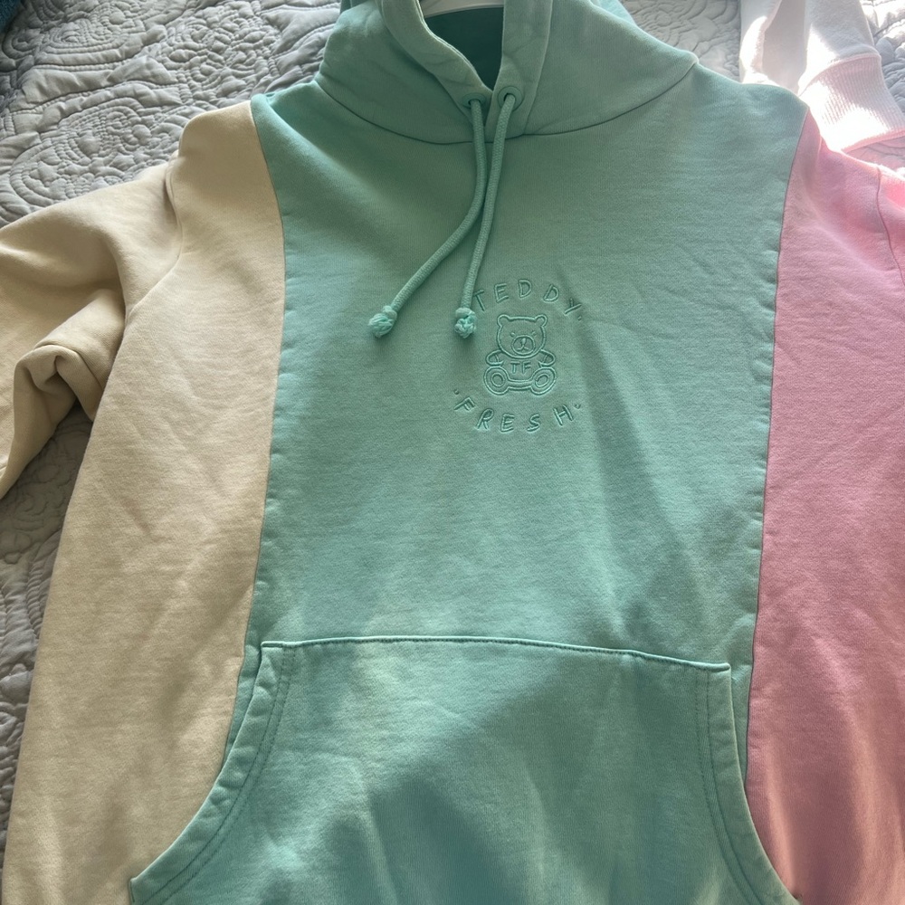 Teddy Fresh Mint Pink Cream Hoodie